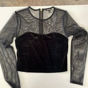 mesh velvet top